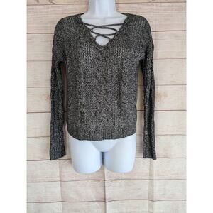 Aeropostale Gray Long Sleeve Knit Pull Over Sweater Women XS